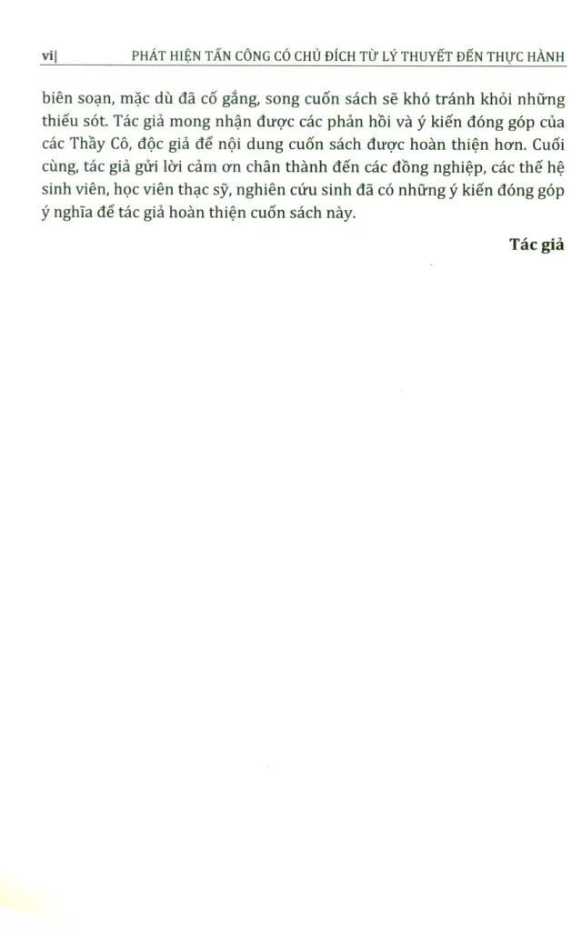 PHÁT HIỆN TẤN CÔNG CÓ CHỦ ĐỊCH - TỪ LÝ THUYẾT ĐẾN THỰC HÀNH (Sách chuyên khảo)